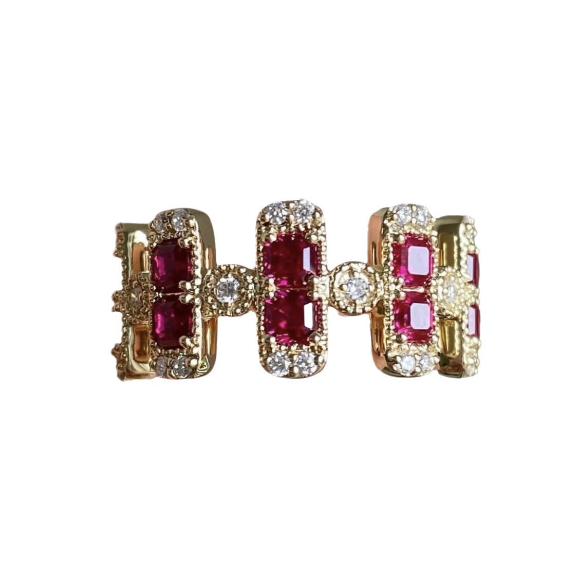 Women's Ornament Vintage Style Gold-plated Brushed Light Rings