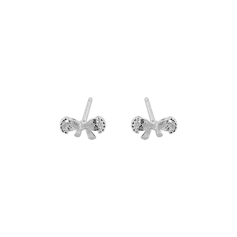 Women's Bao Pure Sier Sweet Bow Cute Earrings