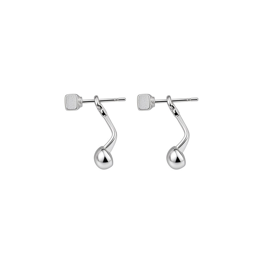 Plain Square Sier Needle Round Simple Commute Style Rings