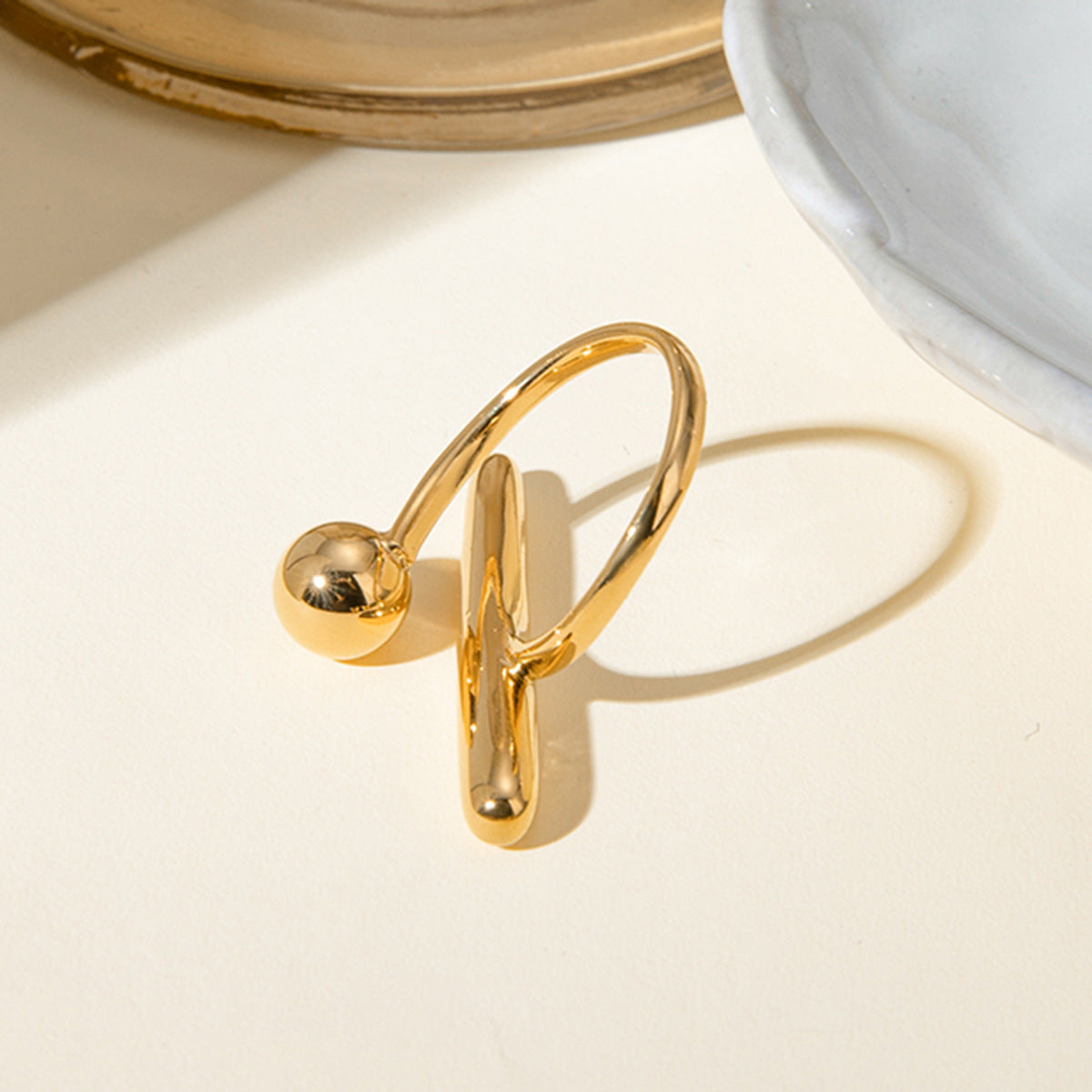 Unique Design Gold Stainless Steel Geometric Simple Rings