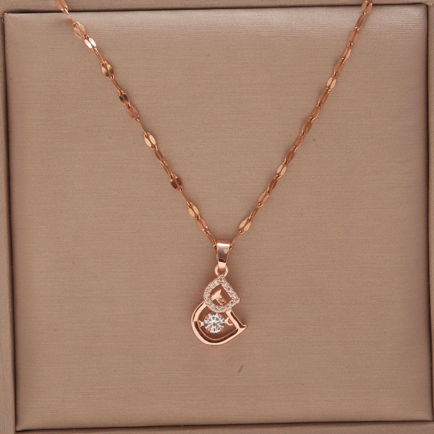 Women's Rose Gold Key Fu Lock Opal Korean Simple Fashion Necklaces