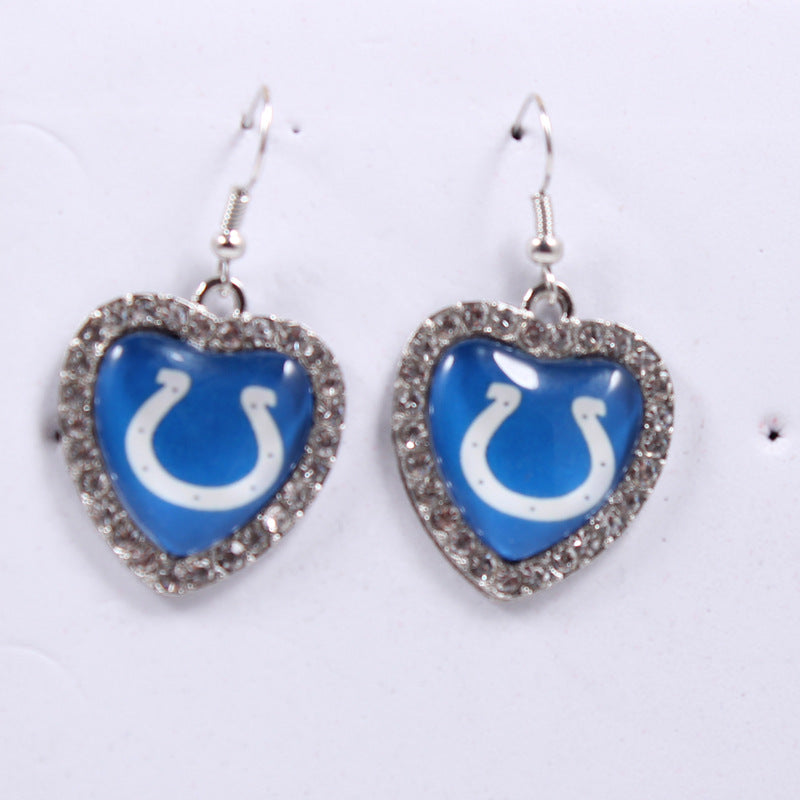 Peach Heart Spot Drill Sports Team Series Earrings