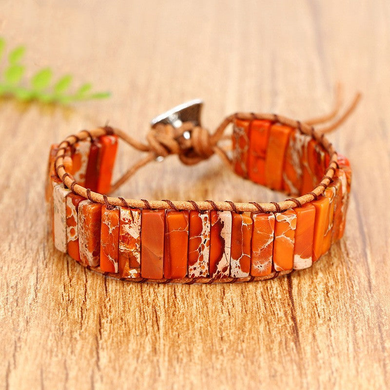 Ornament Emperor Stone Hand-woven Leather Bohemian Bracelets