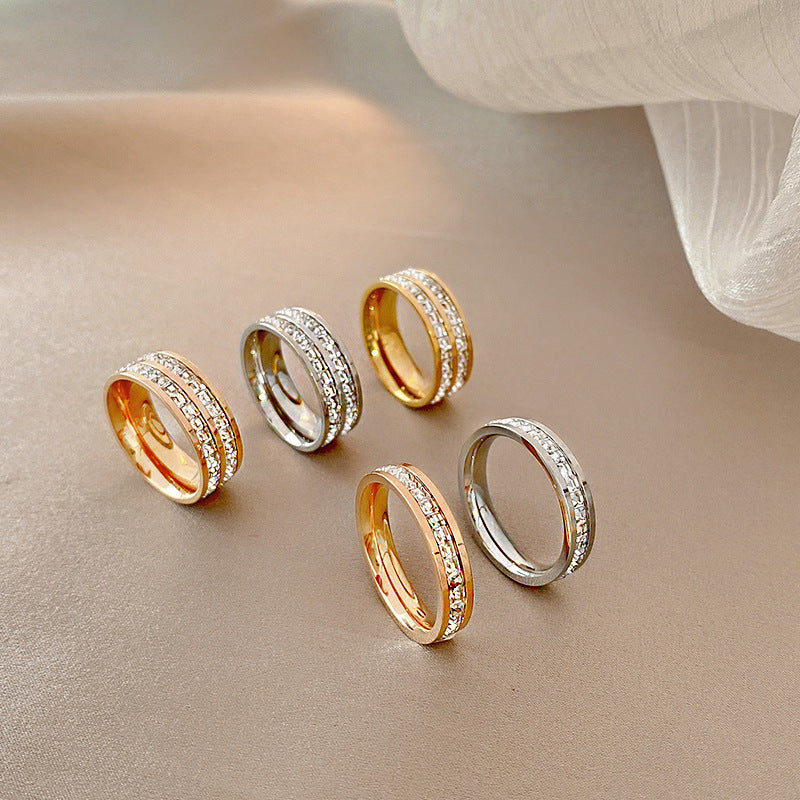 Women's & Men's High-grade Full Circle Diamond Single Row Rings