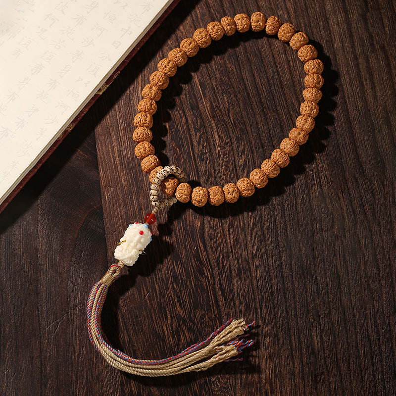 Women's & Men's Tibetan Primary Color Seeds Double Dragon Texture Crafts Hand Toy Bracelet