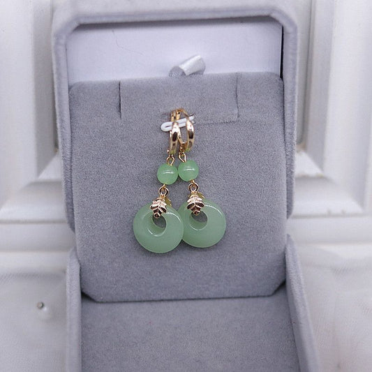 Vintage Rich Ear Clip Long Color Earrings