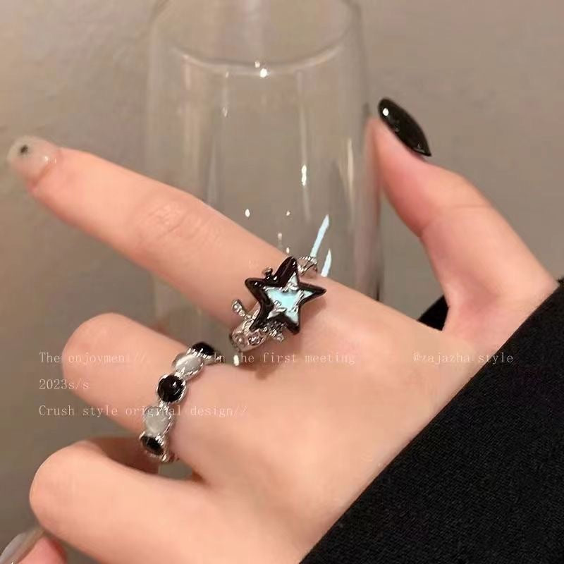 Opal Female Fashion Personality Couple Index Rings