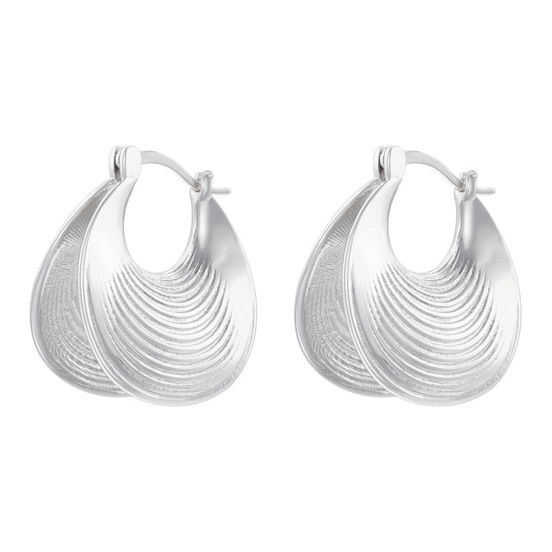 Spiral Pattern Hoop Niche Ocean Style Shell Earrings