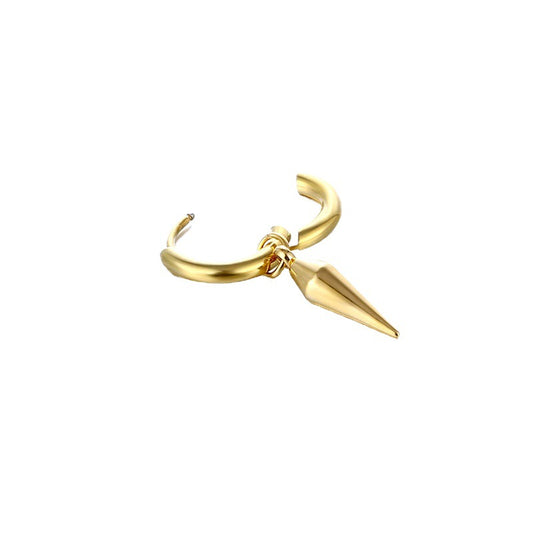 Korean Style Stainless Steel Coil Tapered Ear Earrings