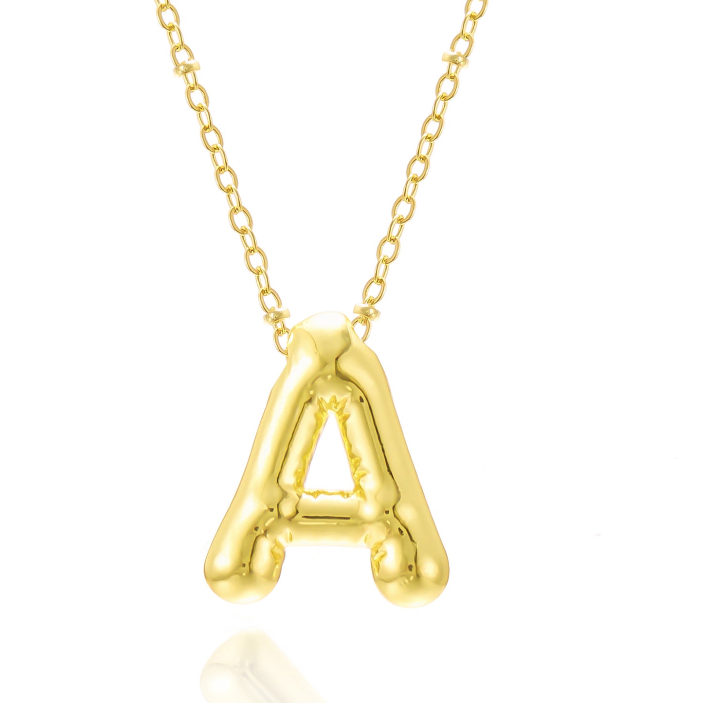 Party Balloon Chubby Pleated Letter Ball Necklaces