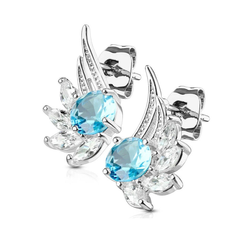 Flying Wings Fashion Sier Needle Temperament Earrings