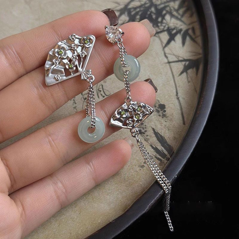 Women's National Fashion Cheongsam Elegant Bamboo Fan Earrings