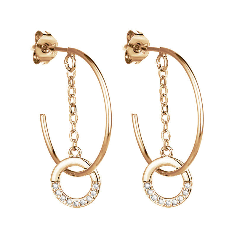 Style Yoo Female Korean Refined Rhinestone Shaped Earrings