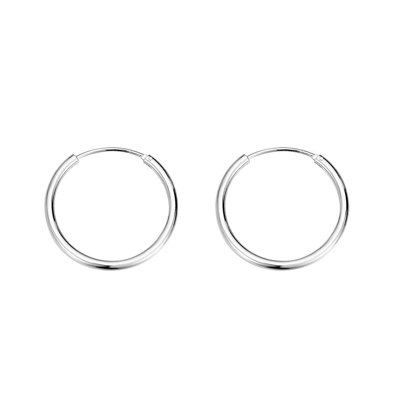 Women's & Men's Pure Sier Thread Thick Round Simple Earrings