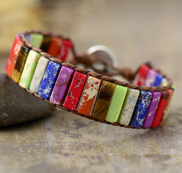 Ornament Emperor Stone Hand-woven Leather Bohemian Bracelets