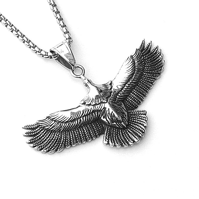 Punk Ornament Titanium Steel Polished Black Necklaces