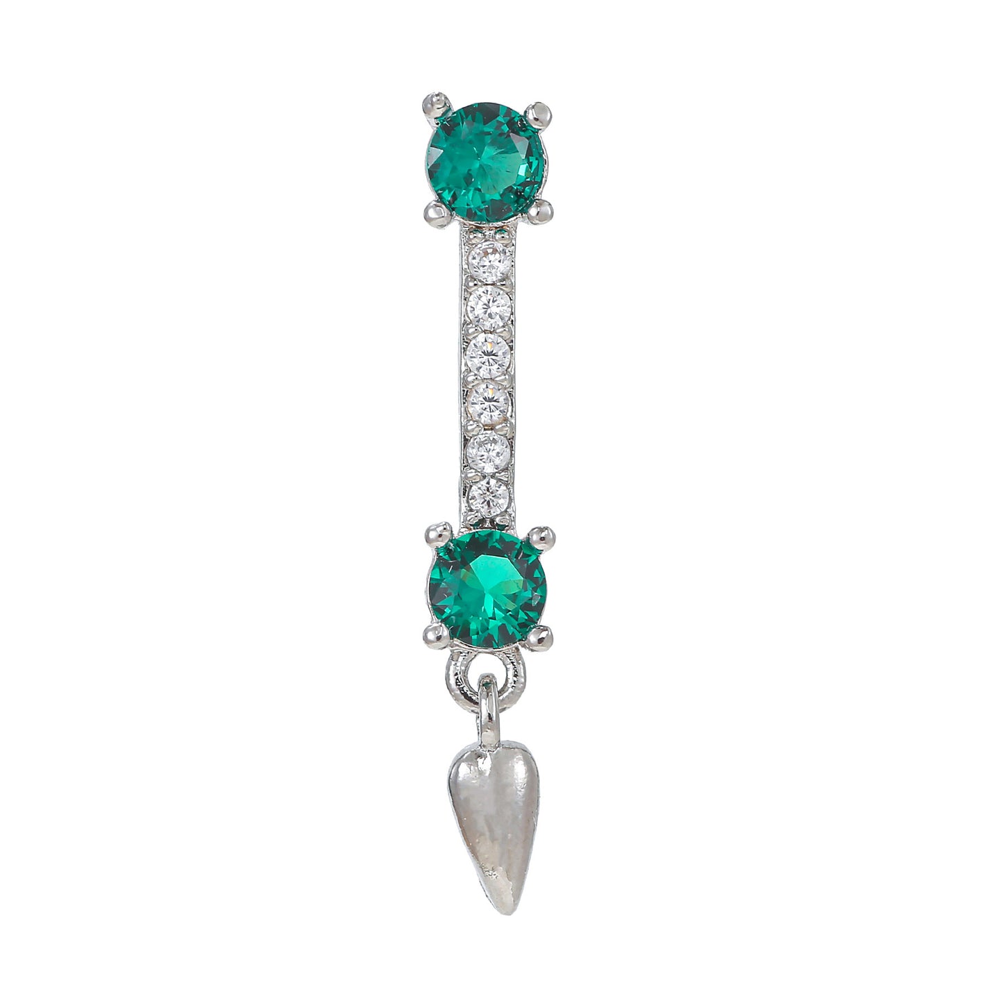 Rod Piercing Micro Inlaid Zircon Double Earrings