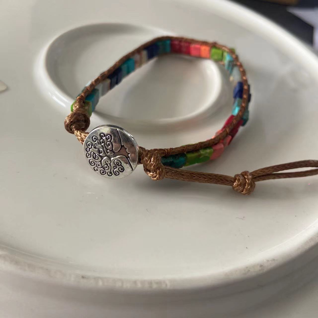 Ornament Emperor Stone Hand-woven Leather Bohemian Bracelets