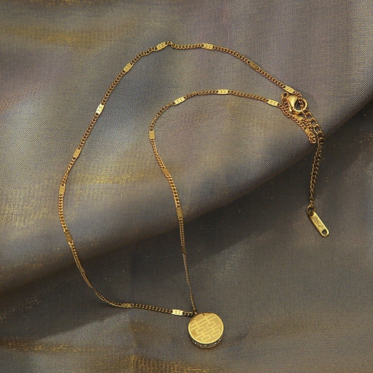 Women's Double-sided Three-dimensional Titanium Steel Full Diamond Necklaces