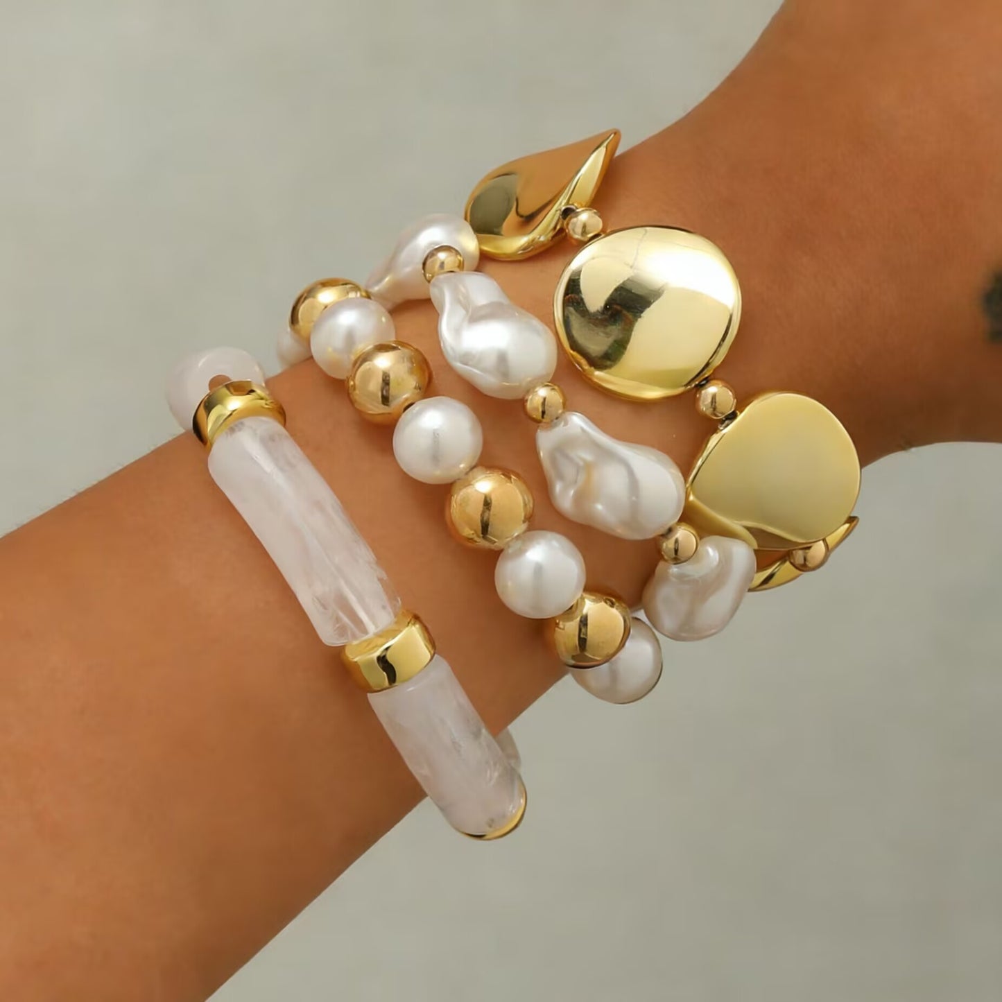 Exaggerated Irregular Glossy Design Sense Geometric Bracelets