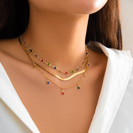 Ornament Niche Hot Style Crystal Star Clavicle Necklaces