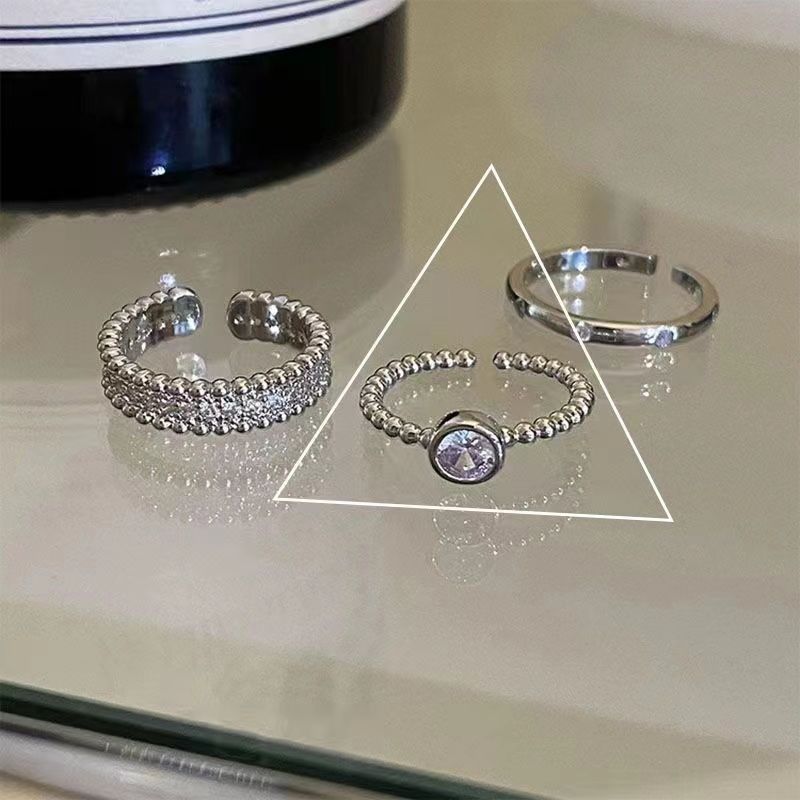 Simple Zircon Metal Open Suit Female Design High Sense Rings