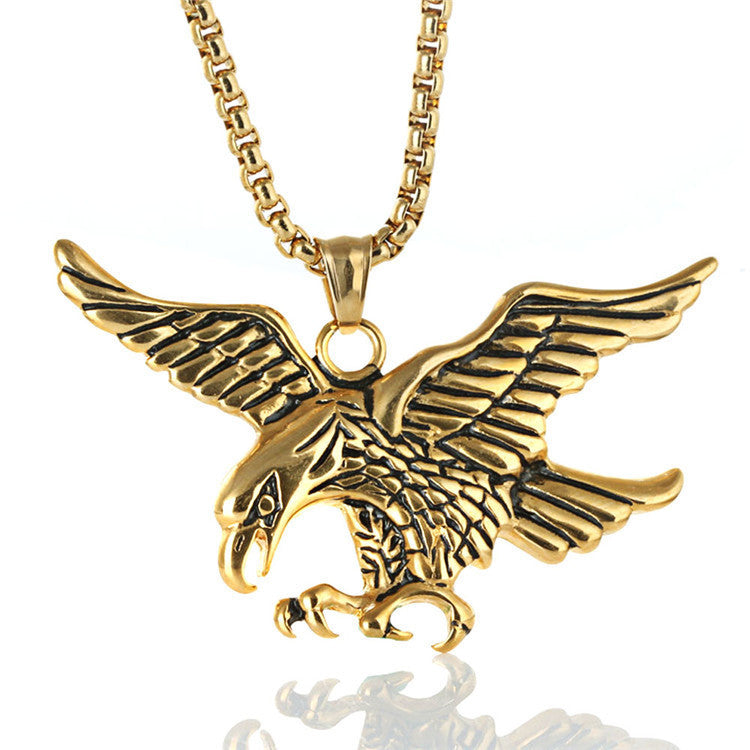 Men's Steel Flying Eagle Personal Accessories Titanium Necklaces