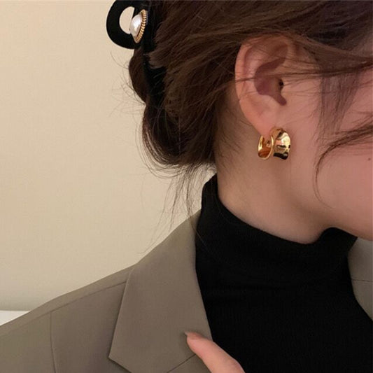 Metal Shaped Female Light Luxury Simplicity Earrings