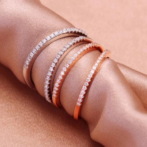 Women's Row Diamond Miss You Little Finger Rings