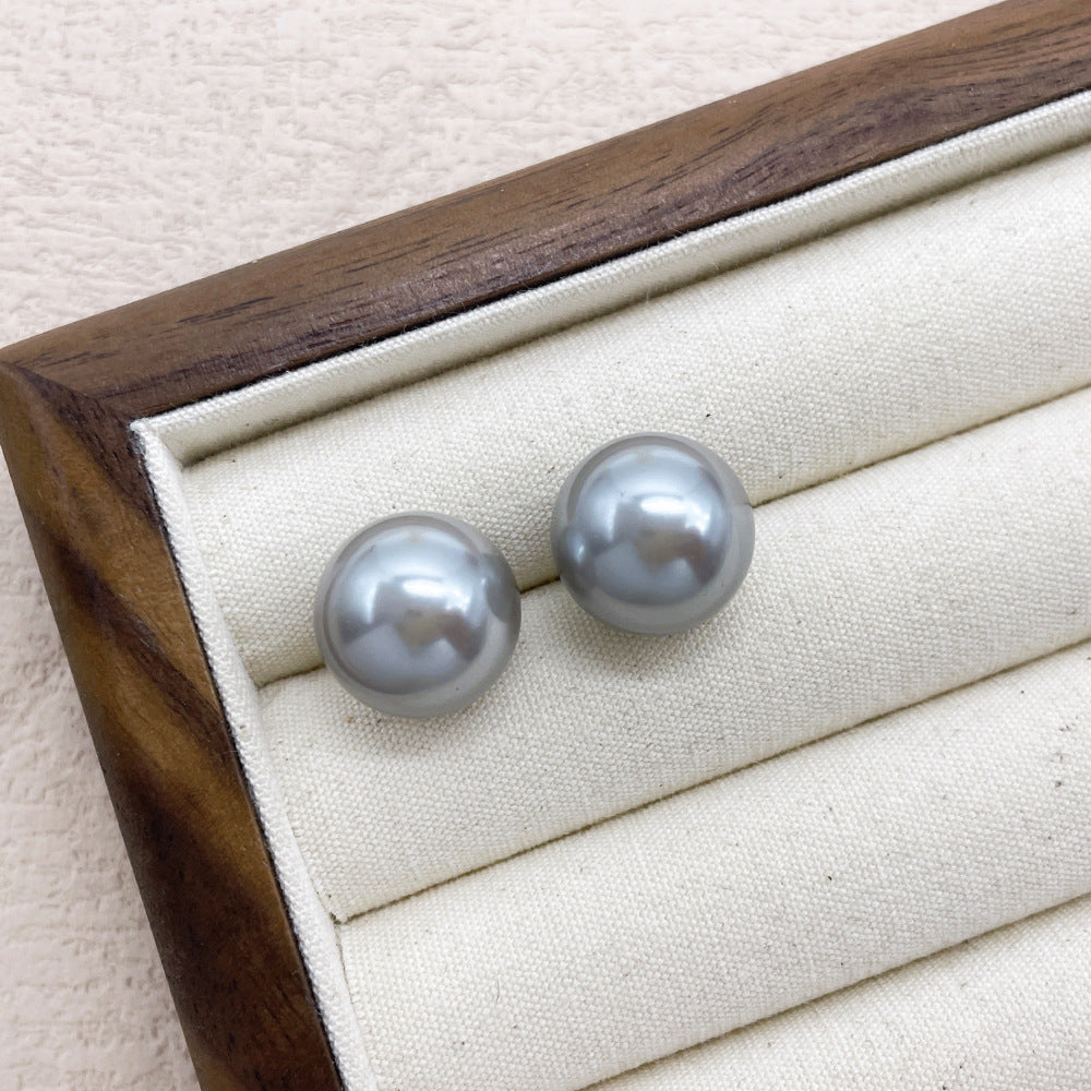 Pearl Perfect Circle Sier Strong Light Earrings