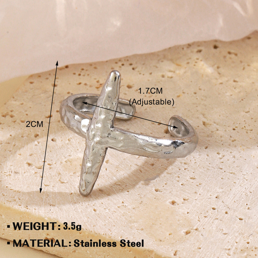 Open Personalized Hip Hop Gold Plated Irregular Rings