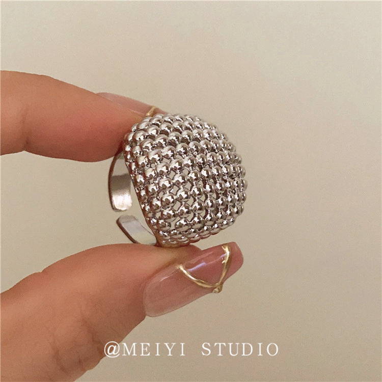 Wind Hollow Metal Geometry Square Live Rings