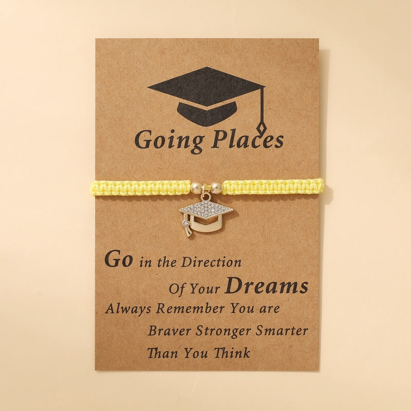 Simple Fashion Alloy Diamond Doctorial Hat Bracelets