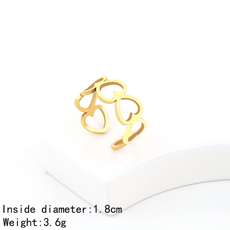 Women's Fashion Simple Stainless Steel Open Geometric Rings