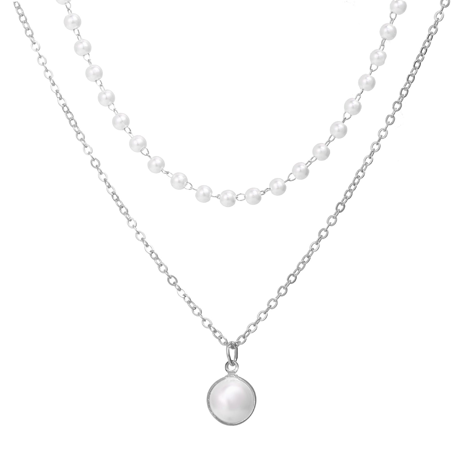 Pearl Double Layer Lady Temperament Retro Necklaces