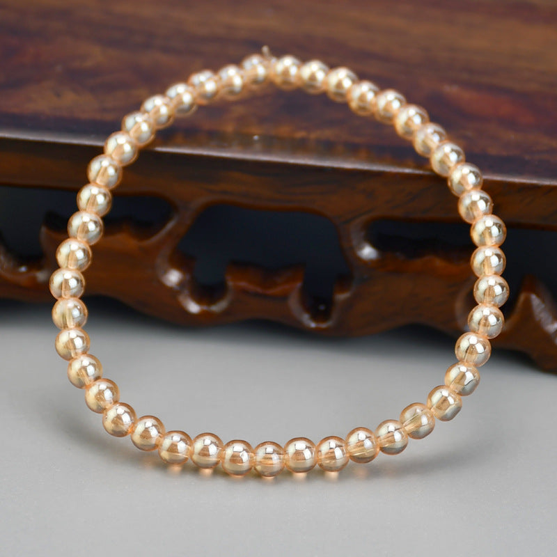 Children's Champagne Gold Citrine Glass Ornament Live Gift Bracelets