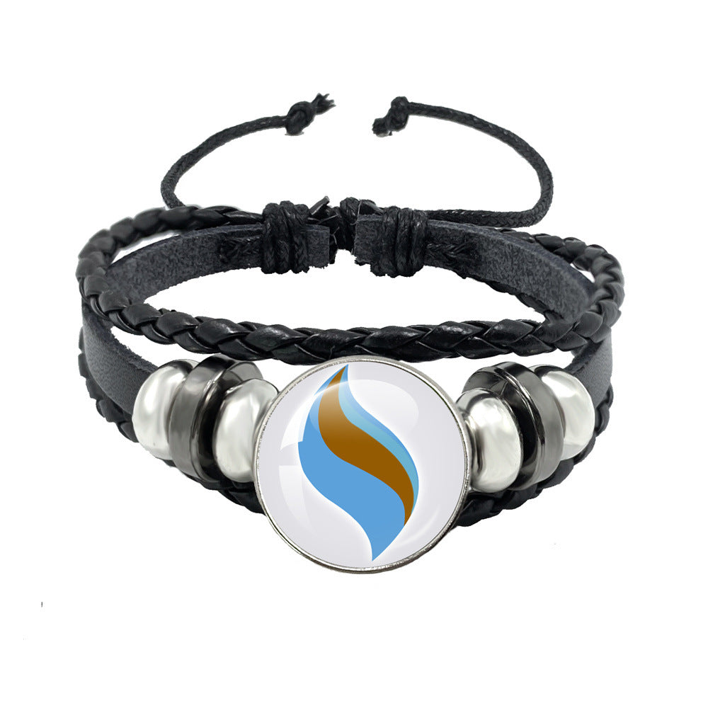 Women's & Men's Leather Time Stone Woven Hand Jewelry Bracelets