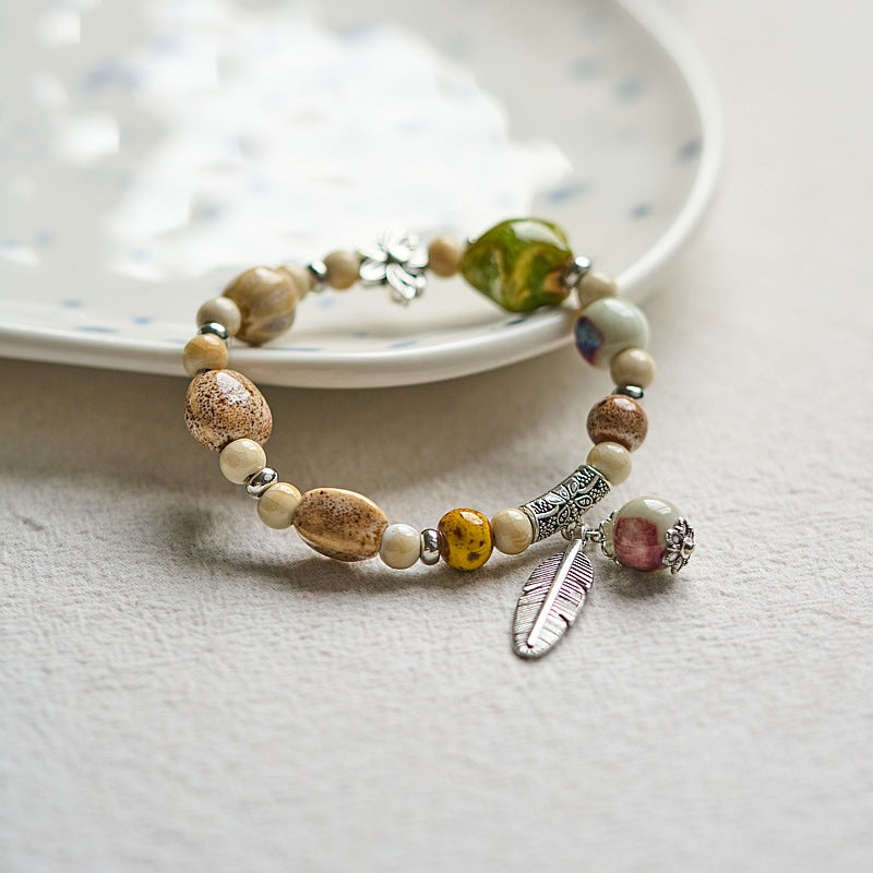Women's Ceramic Yuan Three Strings Niche High Bracelets