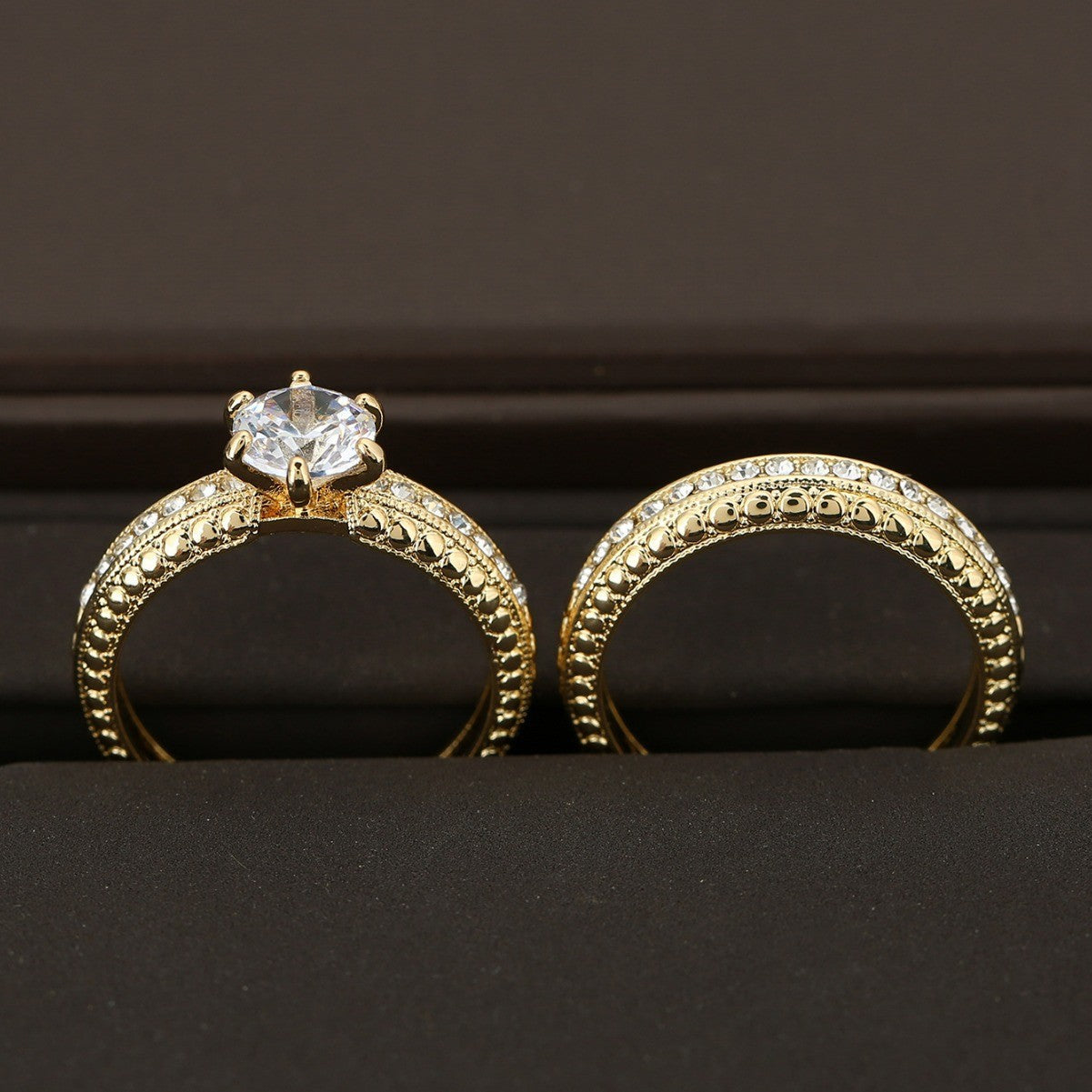 Wedding Diamond Micro Inlaid Zircon Shiny Rings