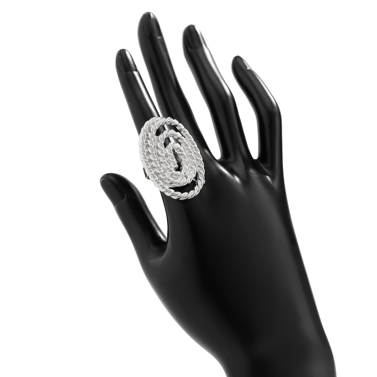 Women's Bohemian Large Lotus Leaf Open Fan Knuckle Exaggerated Rings