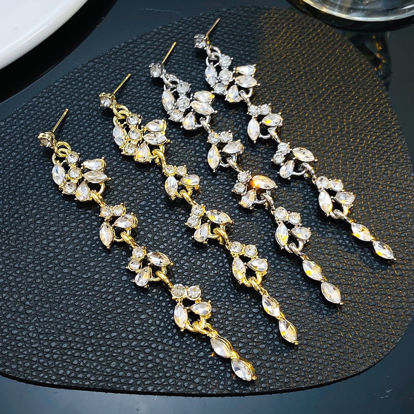 Luxury Flower Tassel Dangle High-grade Alloy Earrings