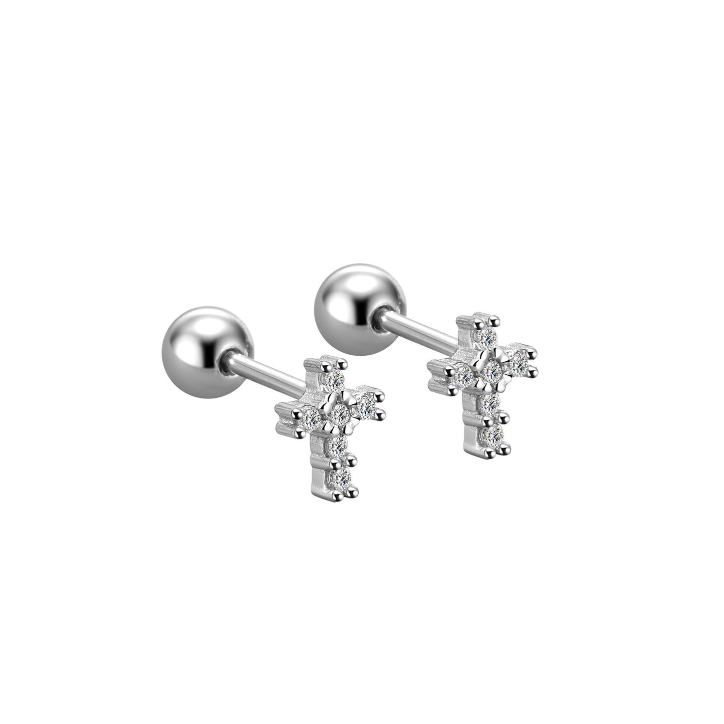 Sier Ear Bone Female Screw Tightening Rings