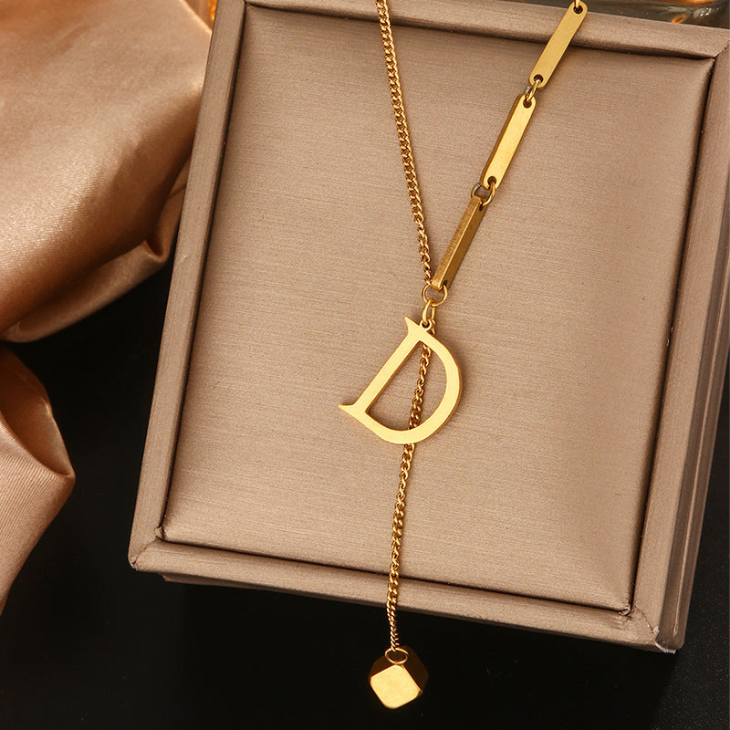 Clavicle Chain Female Letters Do Not Fade Simple High Necklaces