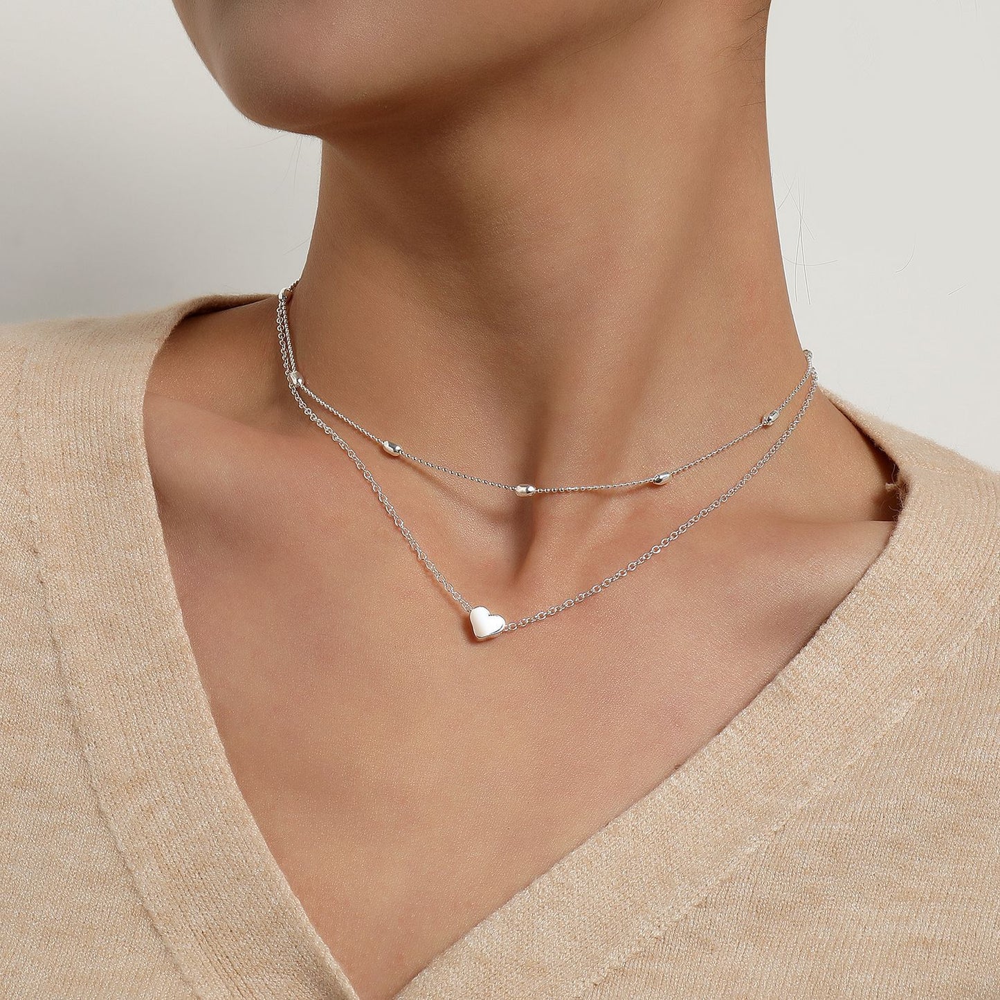 Peach Heart Female Personality Creative Accessories Necklaces