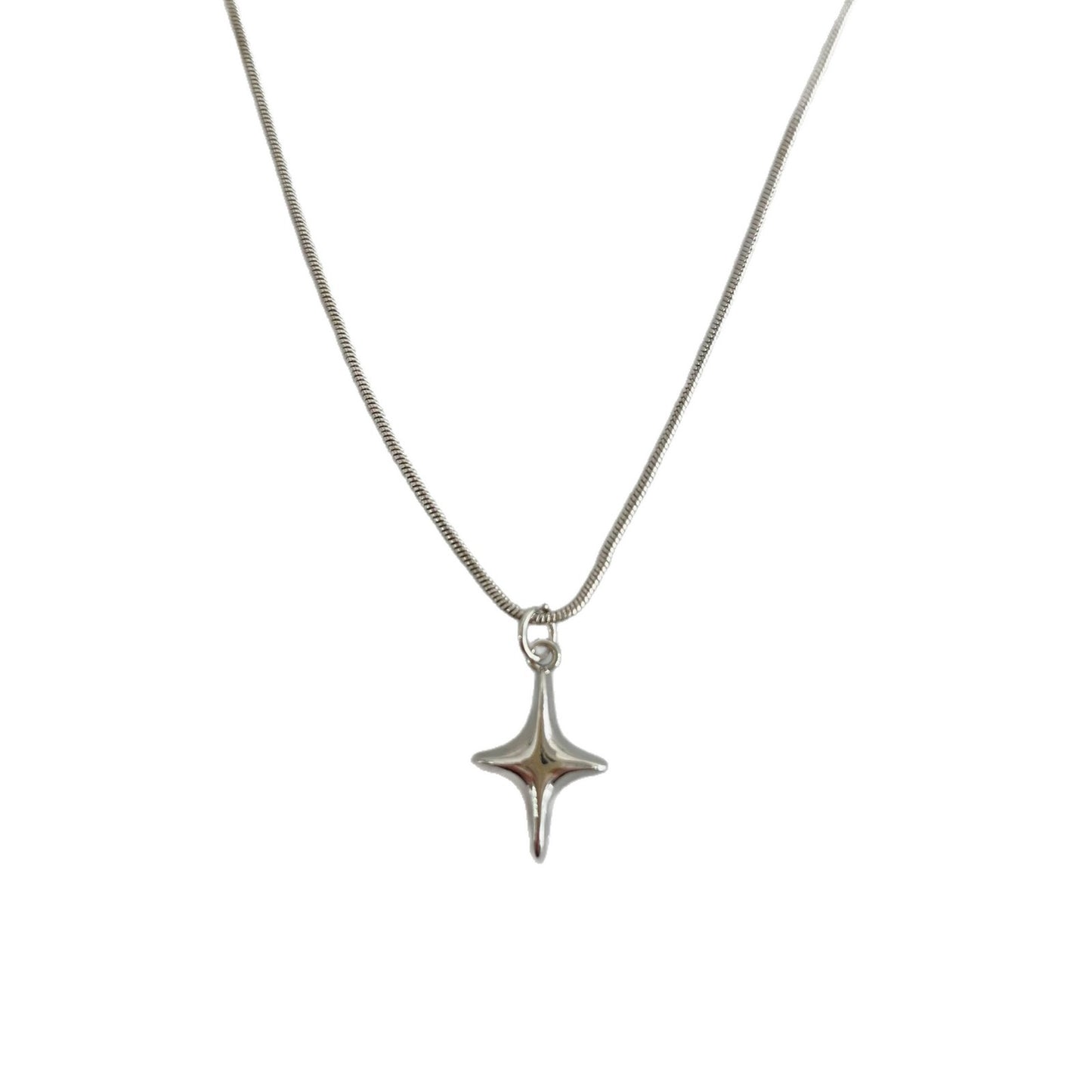 Women's Steel Star Cross Versatile Personality Sweet Cool Style Snake Bones Necklace