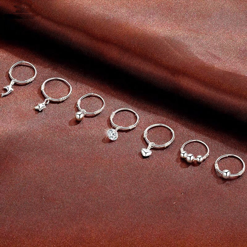 Sier Zircon Temperamental Minority Simple Pure Light Earrings