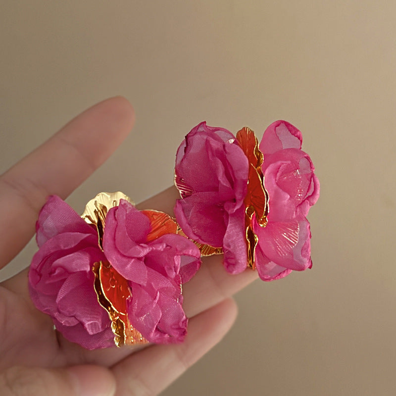 Chinese Style Flower Bamboo Tassel Fashion Trend Ear Hook Earrings