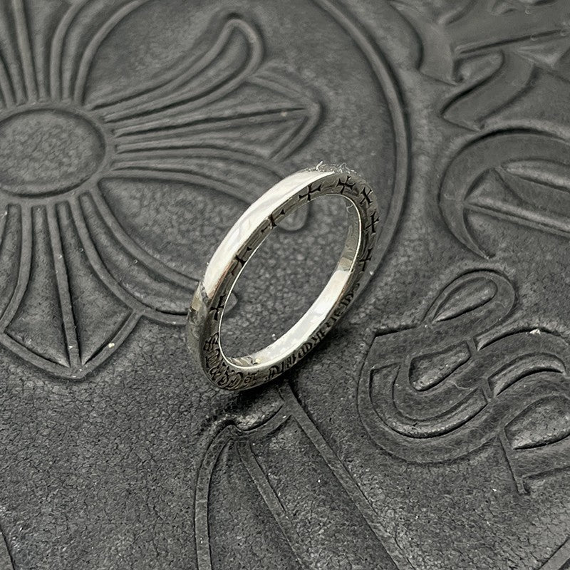 Sier Couple Thin Cross Five-pointed Star Rings