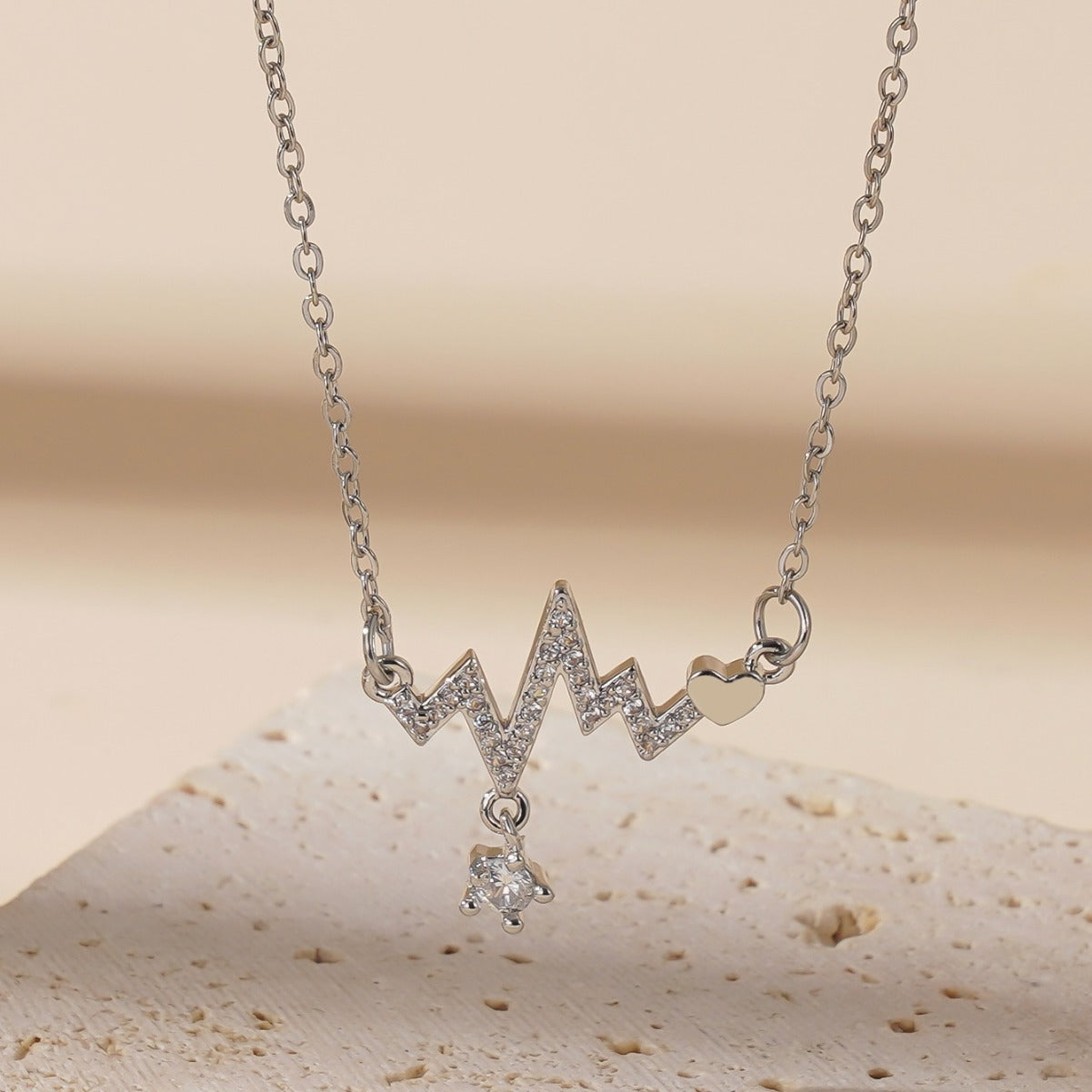 Korean Style Trendy Grace Ecg Titanium Necklaces