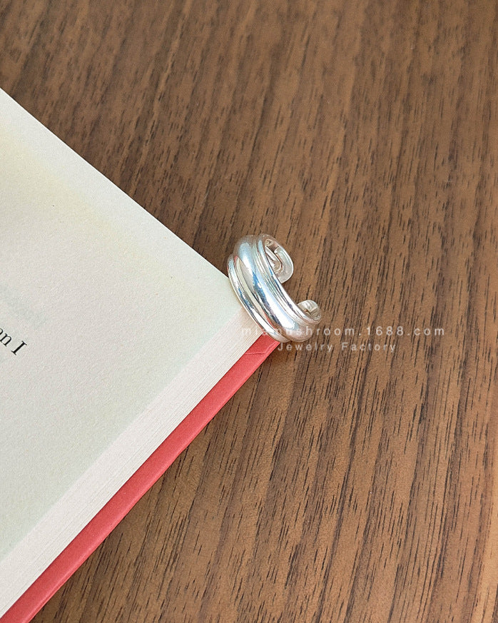 Style Knotted Curved Sier Personality Simple Rings